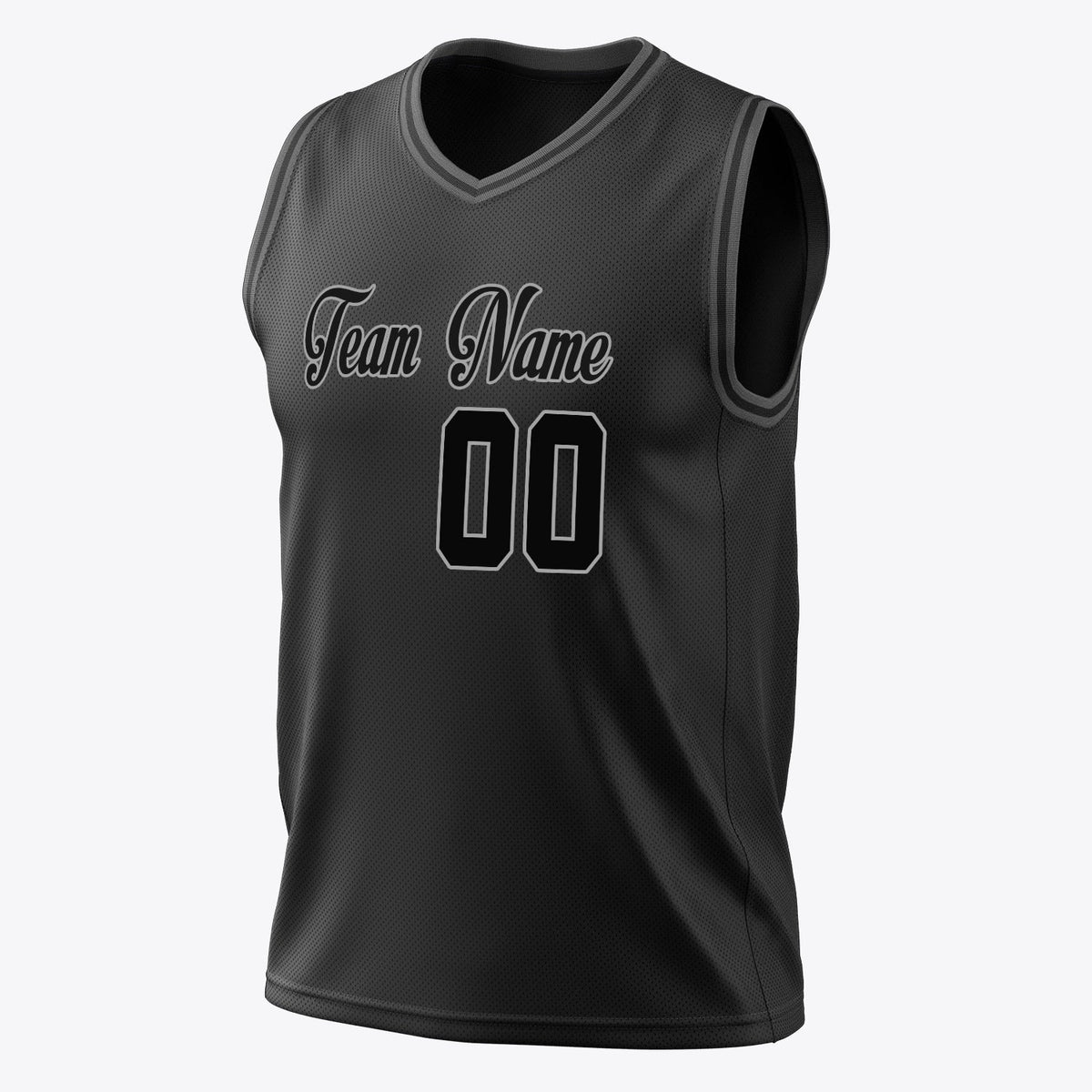 Custom Black Gray Solid Color Basketball Jersey