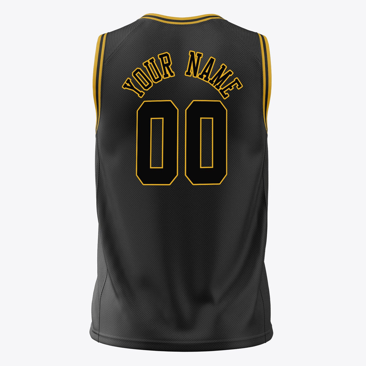 Custom Black Gold Solid Color Basketball Jersey