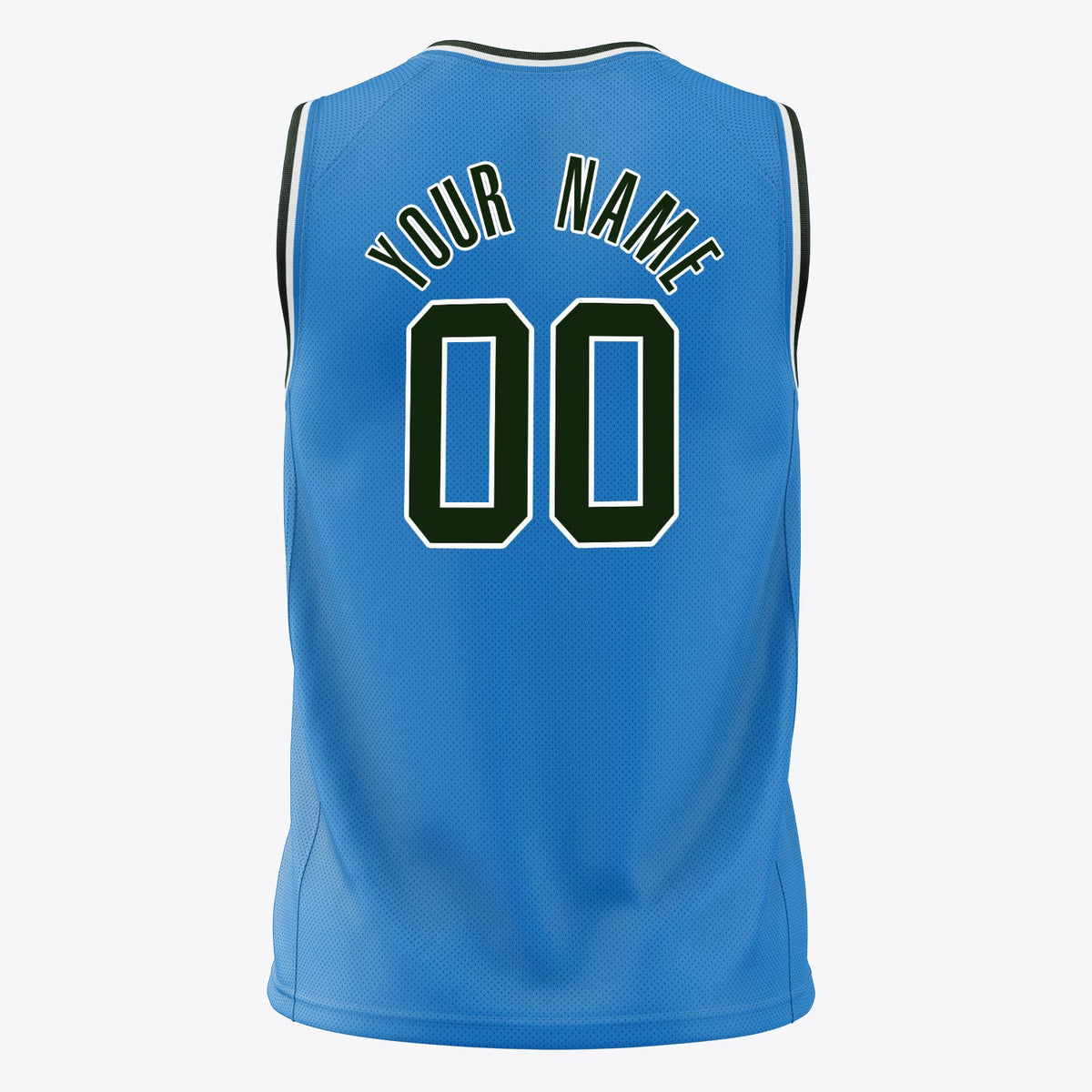 Custom Blue Black Solid Color Basketball Jersey