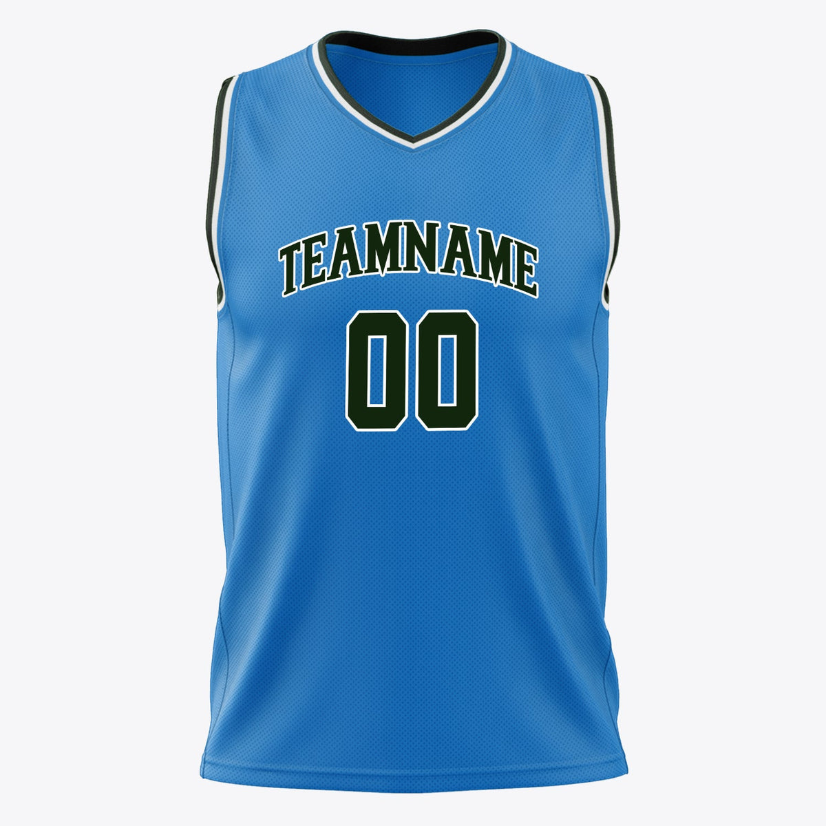 Custom Blue Black Solid Color Basketball Jersey