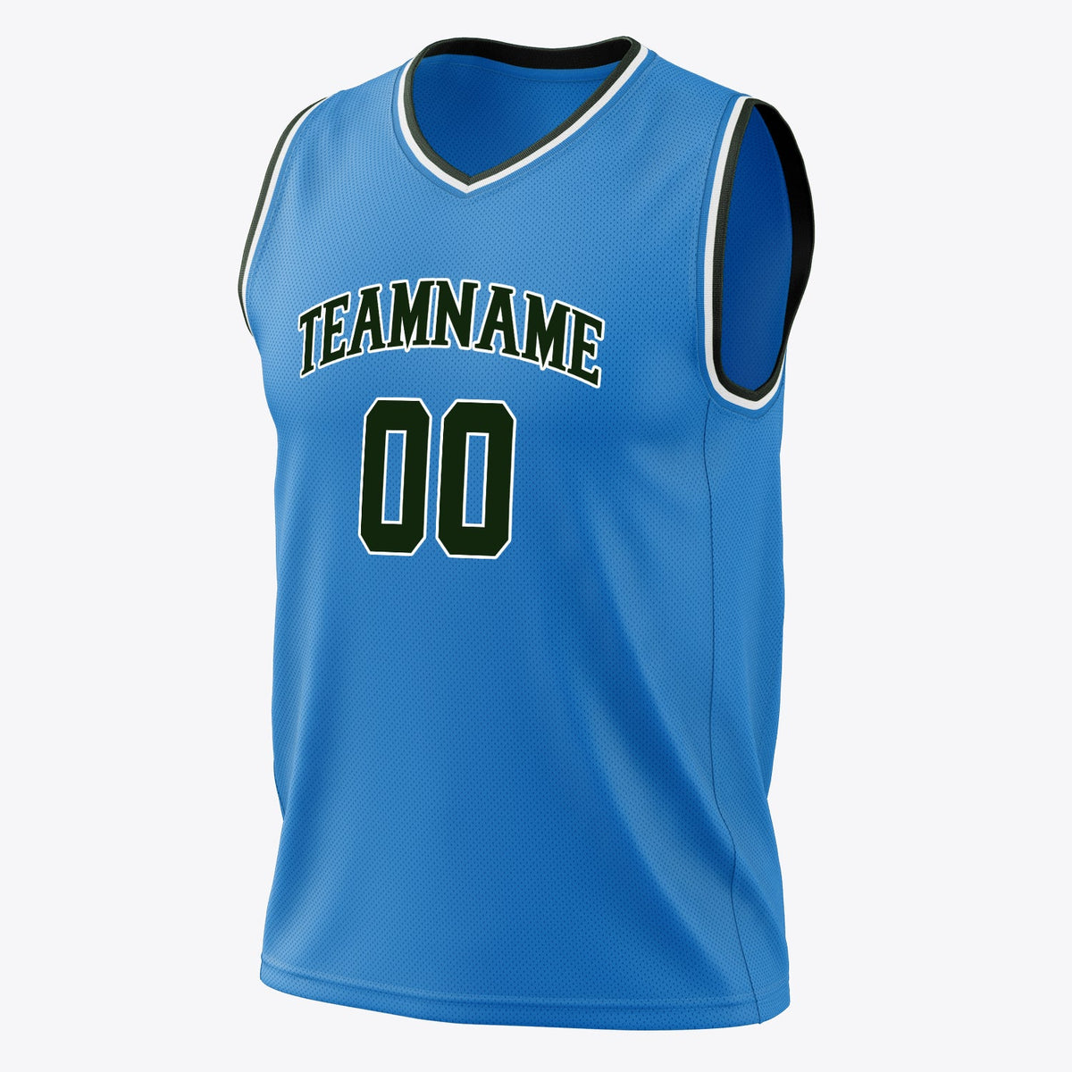 Custom Blue Black Solid Color Basketball Jersey