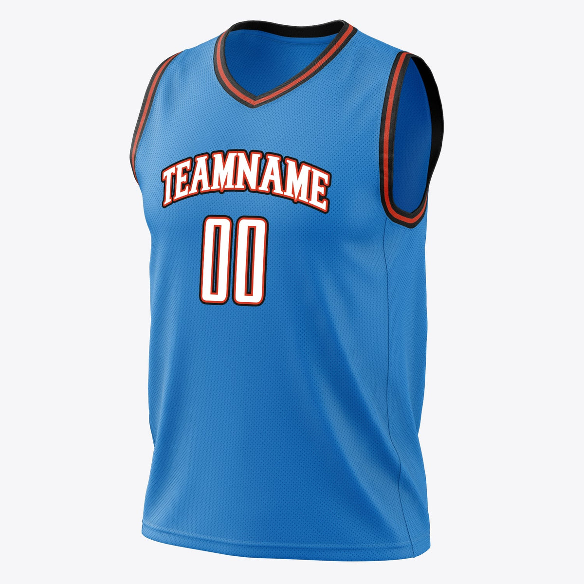 Custom Blue White Solid Color Basketball Jersey