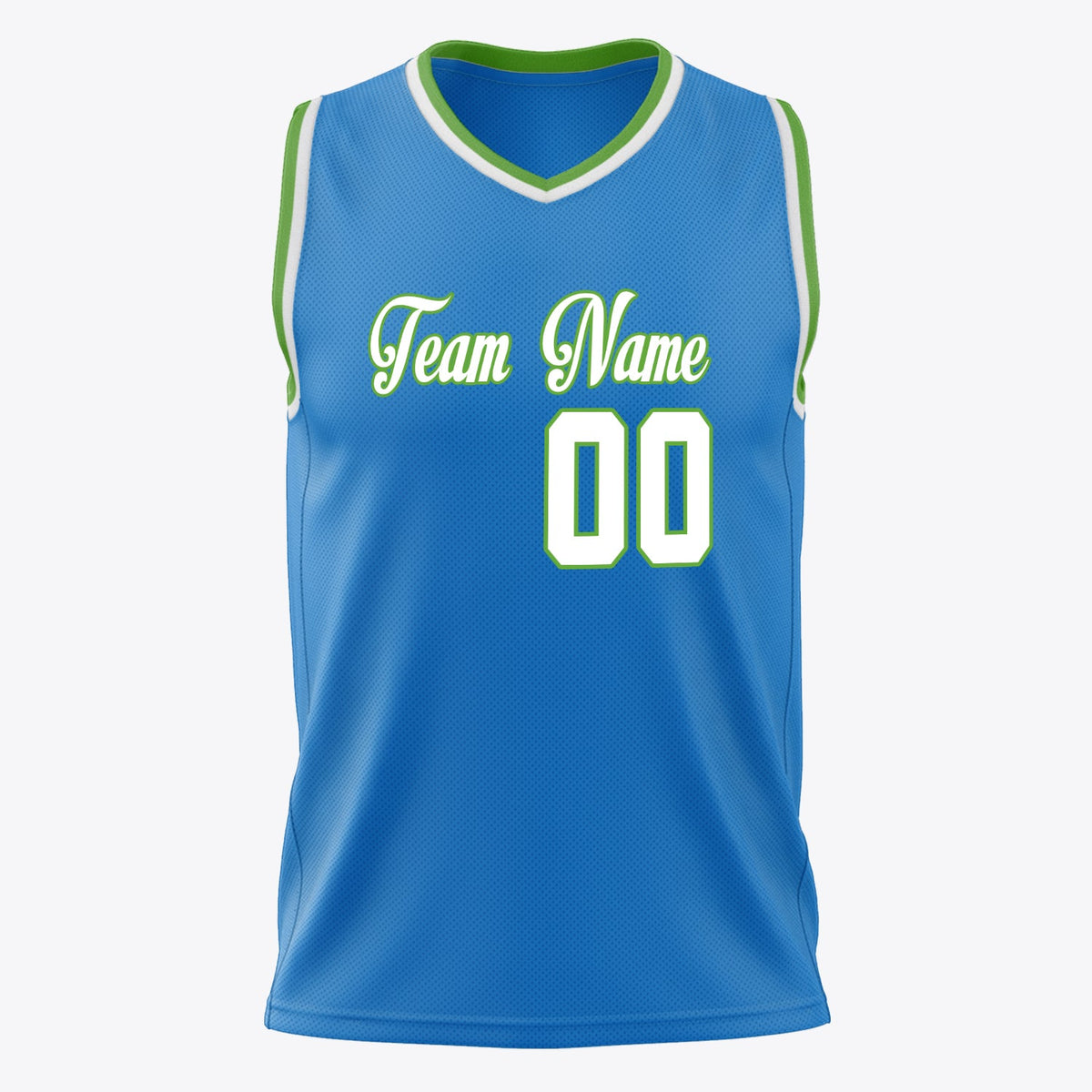 Custom Blue White Solid Color Basketball Jersey