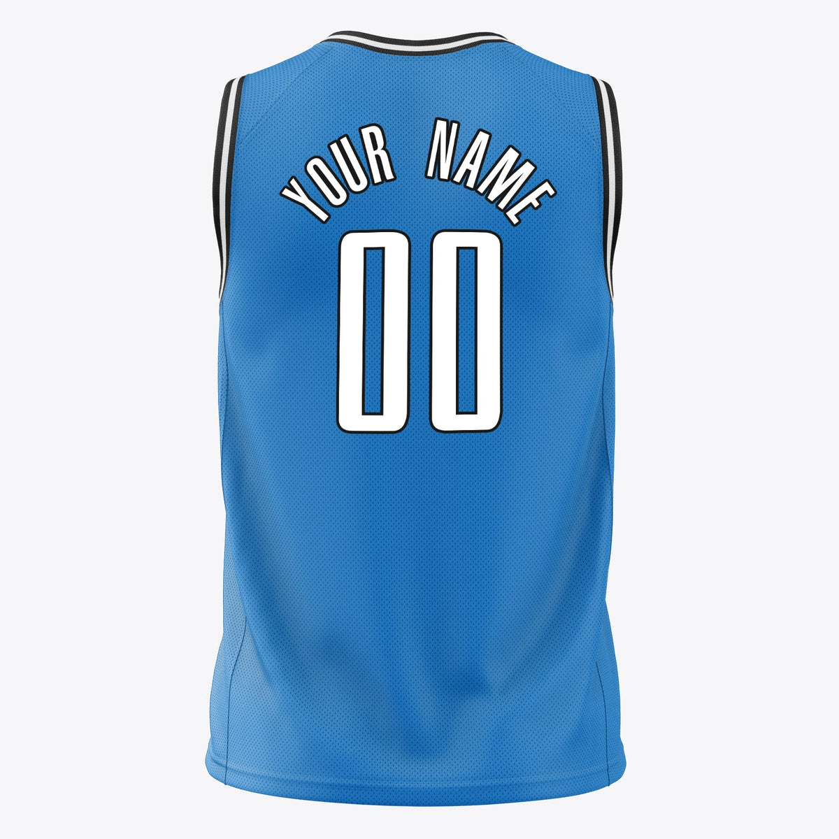 Custom Blue White Solid Color Basketball Jersey