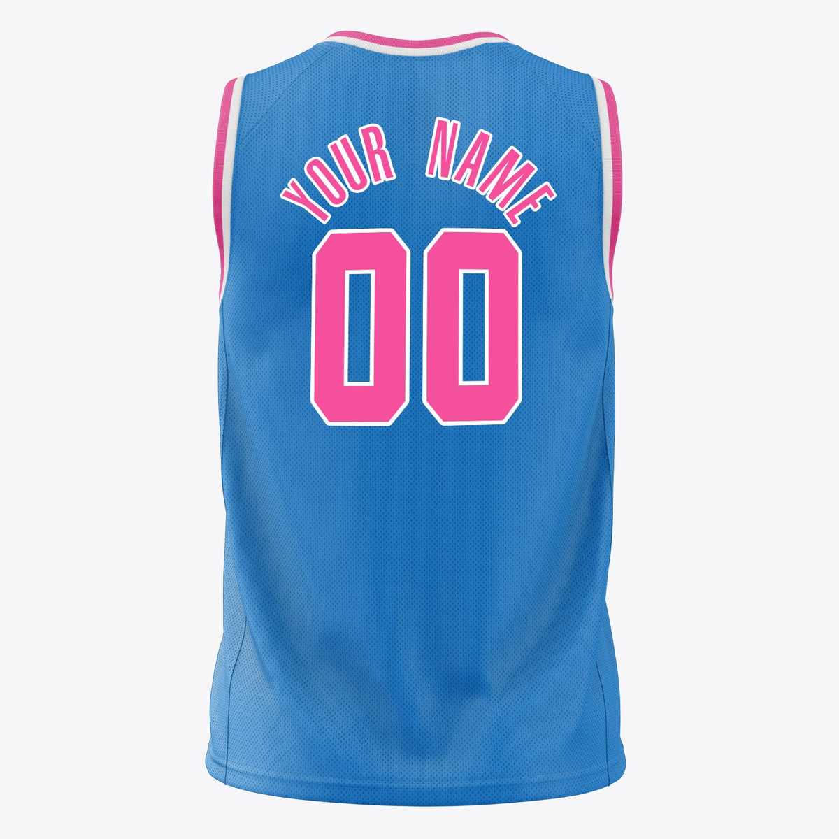 Custom Blue Pink Solid Color Basketball Jersey