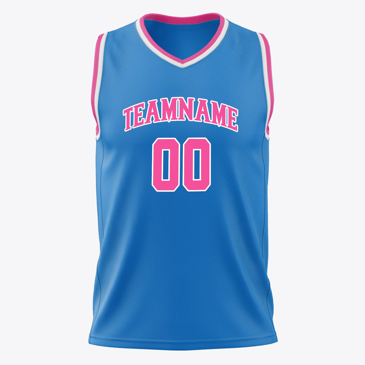 Custom Blue Pink Solid Color Basketball Jersey