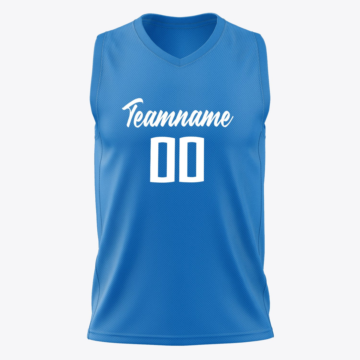 Custom Blue White Solid Color Basketball Jersey