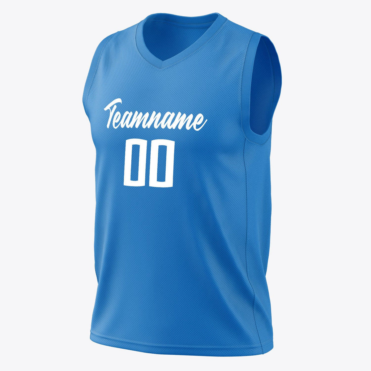 Custom Blue White Solid Color Basketball Jersey