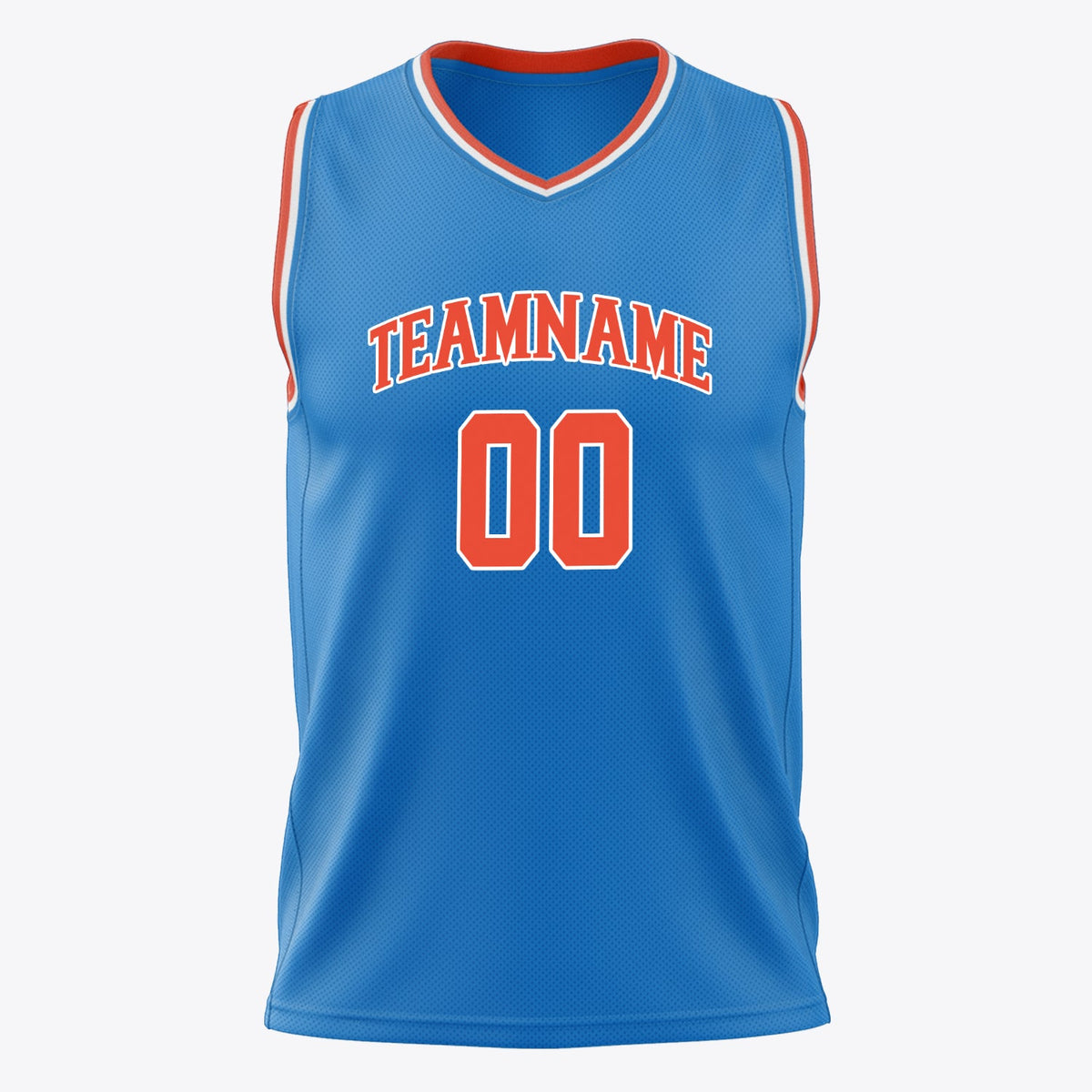 Custom Blue Orange Solid Color Basketball Jersey