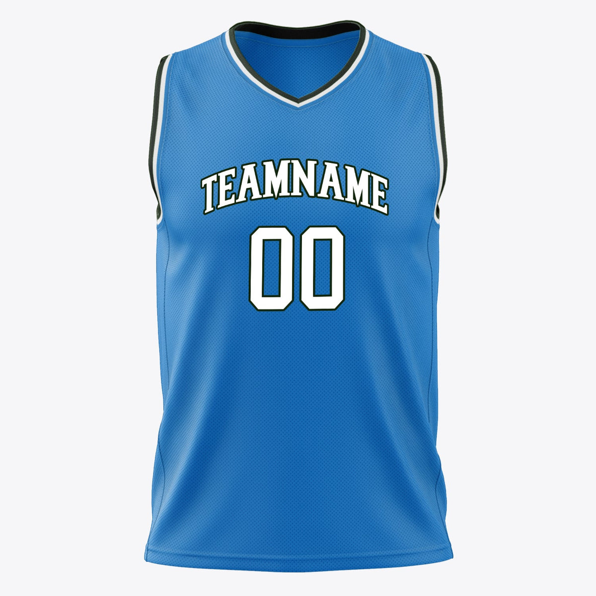 Custom Blue White Solid Color Basketball Jersey