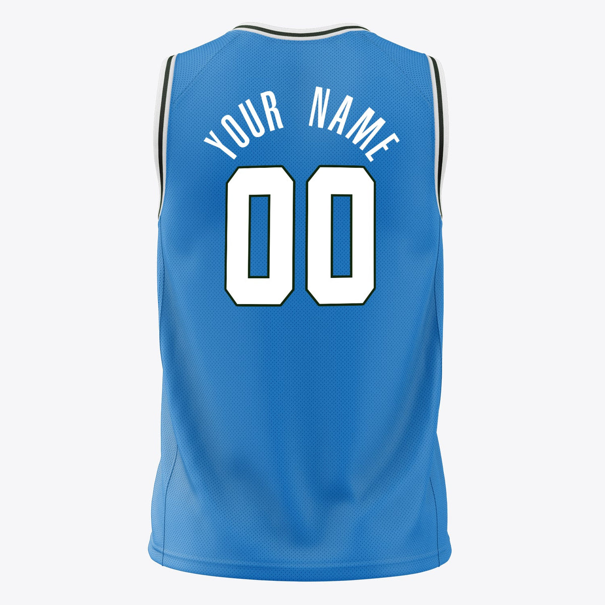 Custom Blue White Solid Color Basketball Jersey