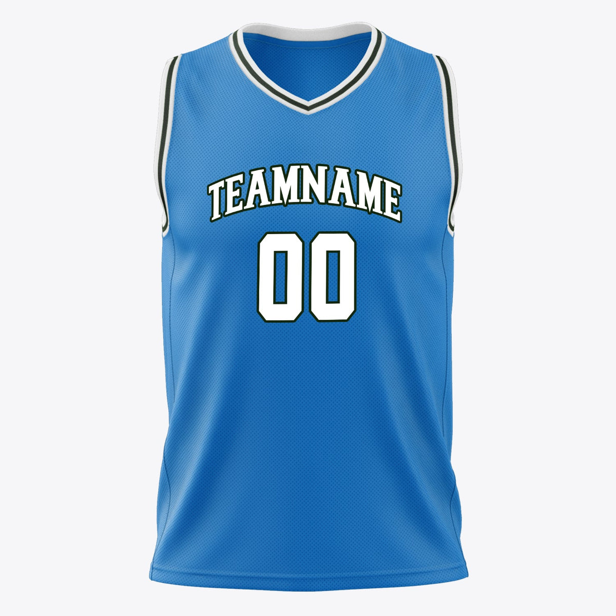 Custom Blue White Solid Color Basketball Jersey