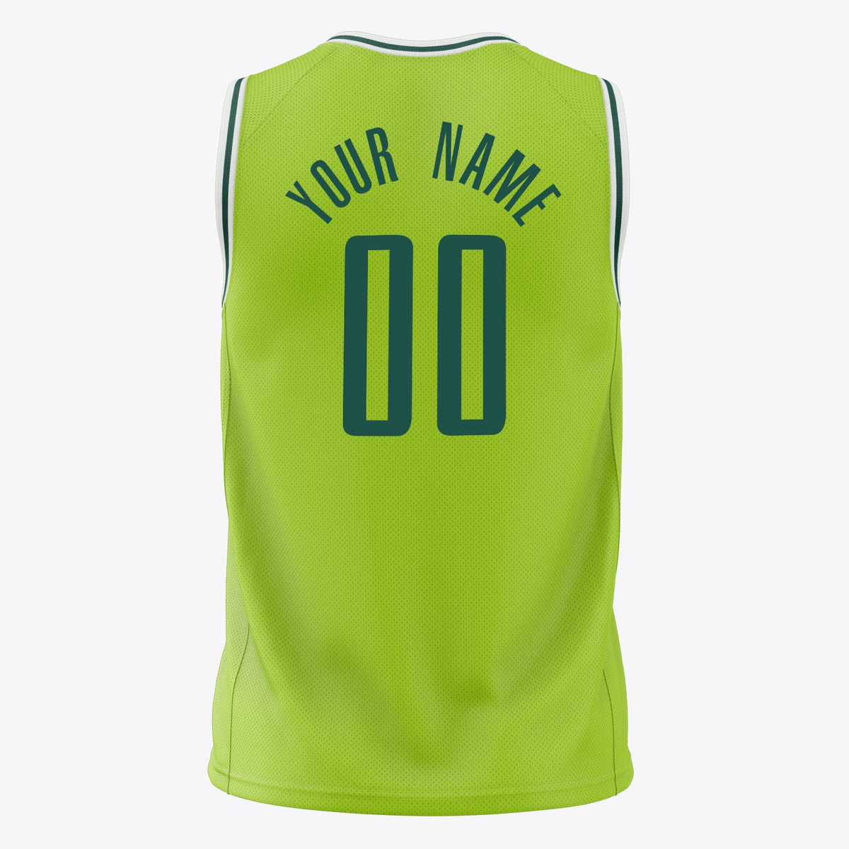 Custom Neon-Green Kelly Green Solid Color Basketball Jersey