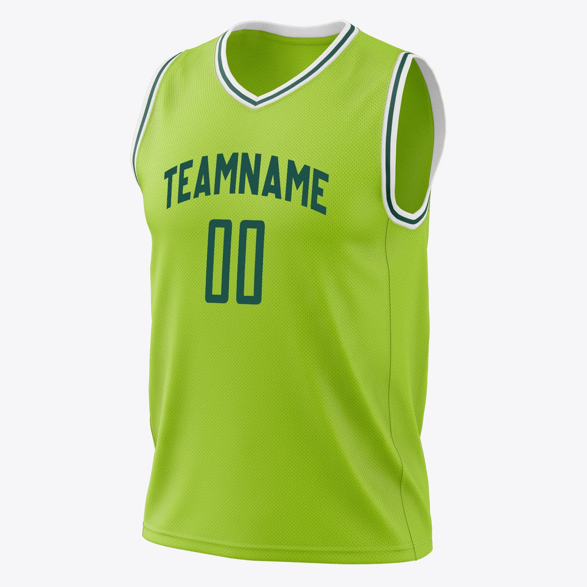 Custom Neon-Green Kelly Green Solid Color Basketball Jersey