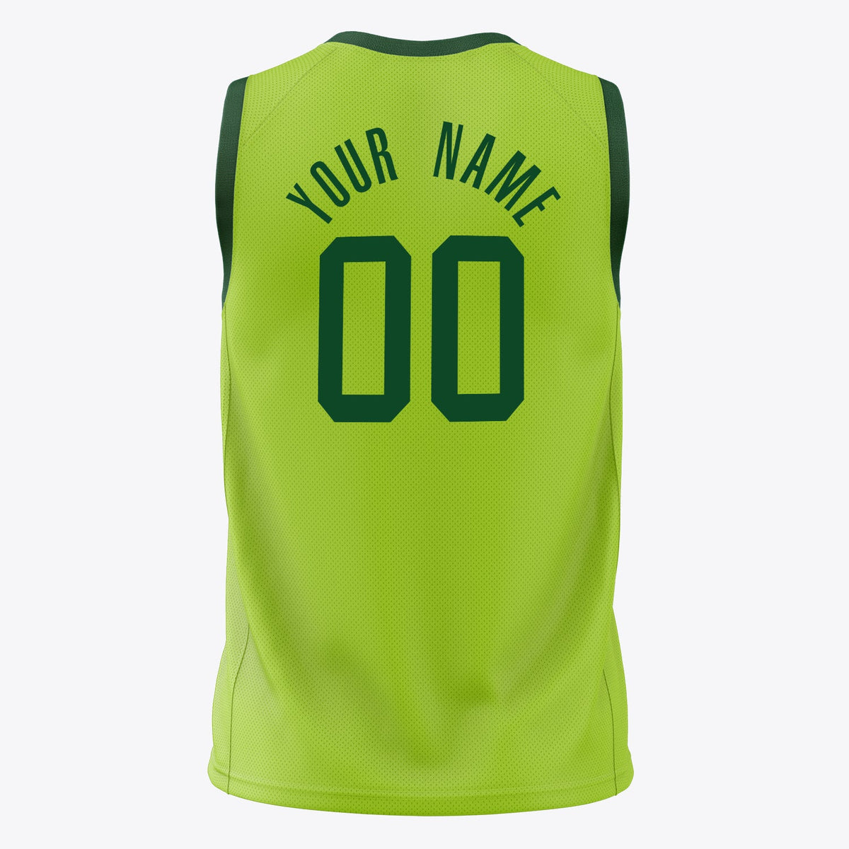 Custom Neon-Green Kelly Green Solid Color Basketball Jersey