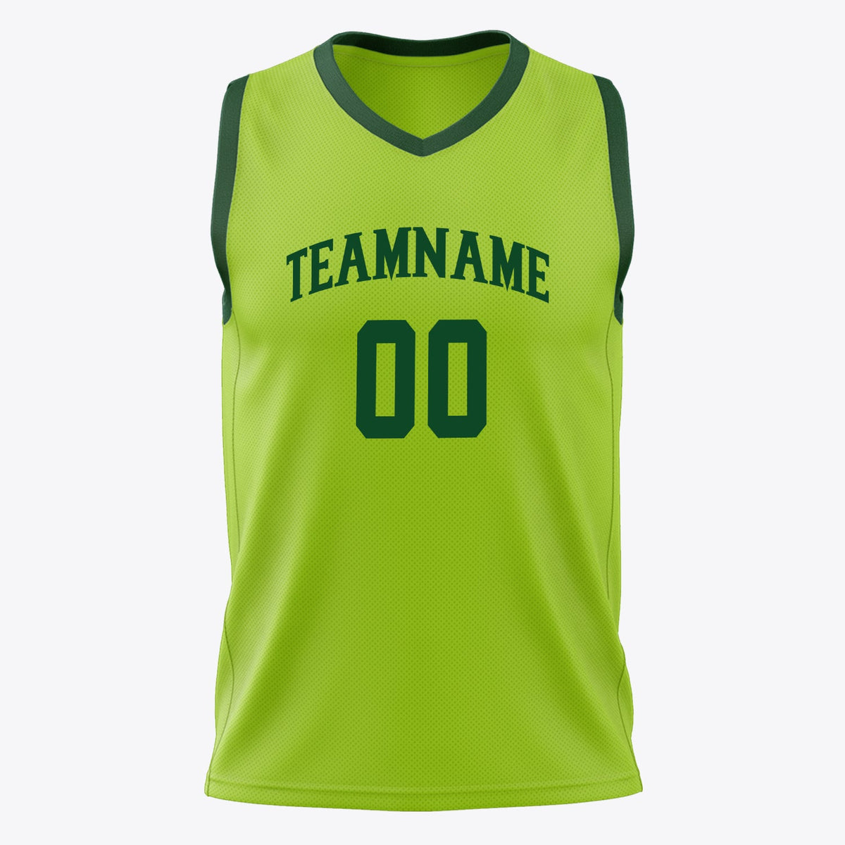 Custom Neon-Green Kelly Green Solid Color Basketball Jersey