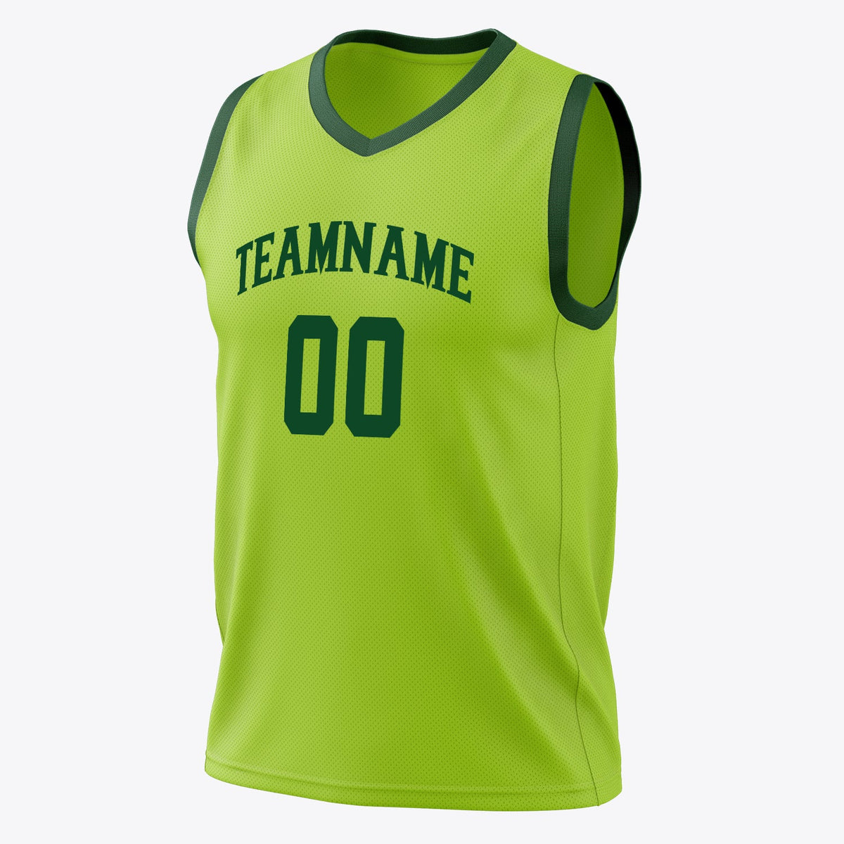 Custom Neon-Green Kelly Green Solid Color Basketball Jersey