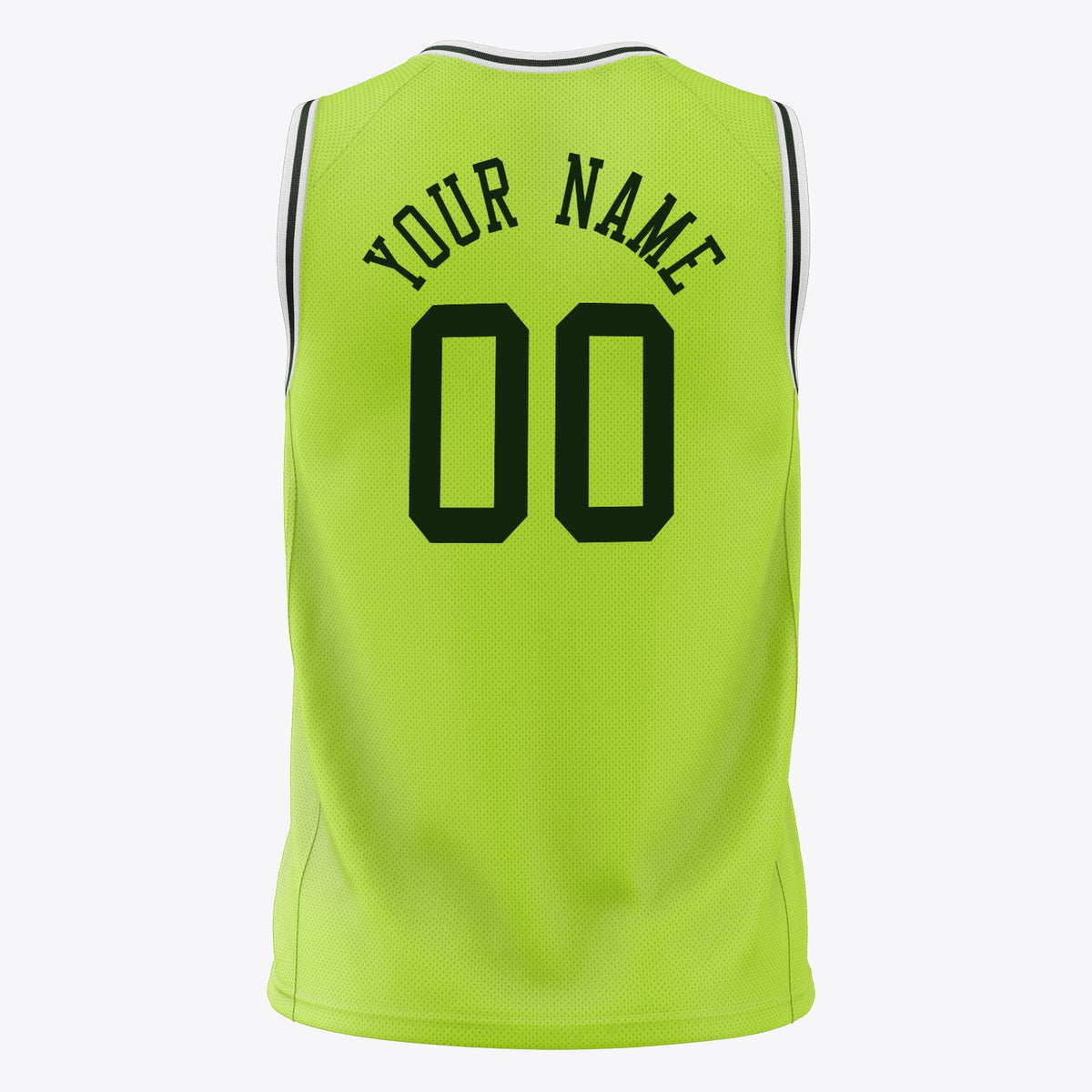 Custom Neon-Green Black Solid Color Basketball Jersey