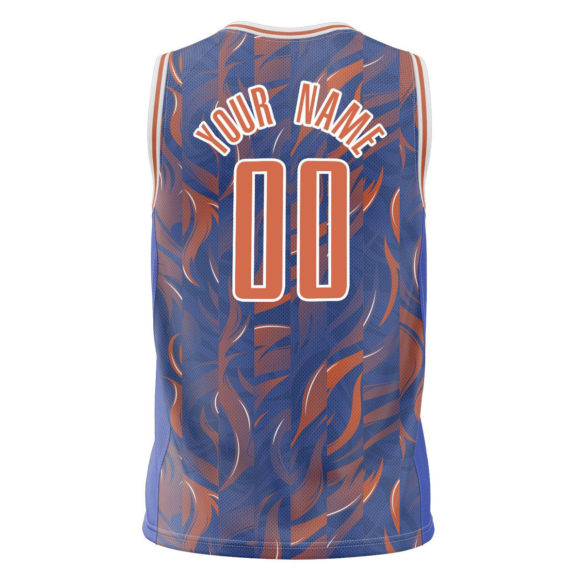 Custom Orange Royal Pattern Basketball Jersey