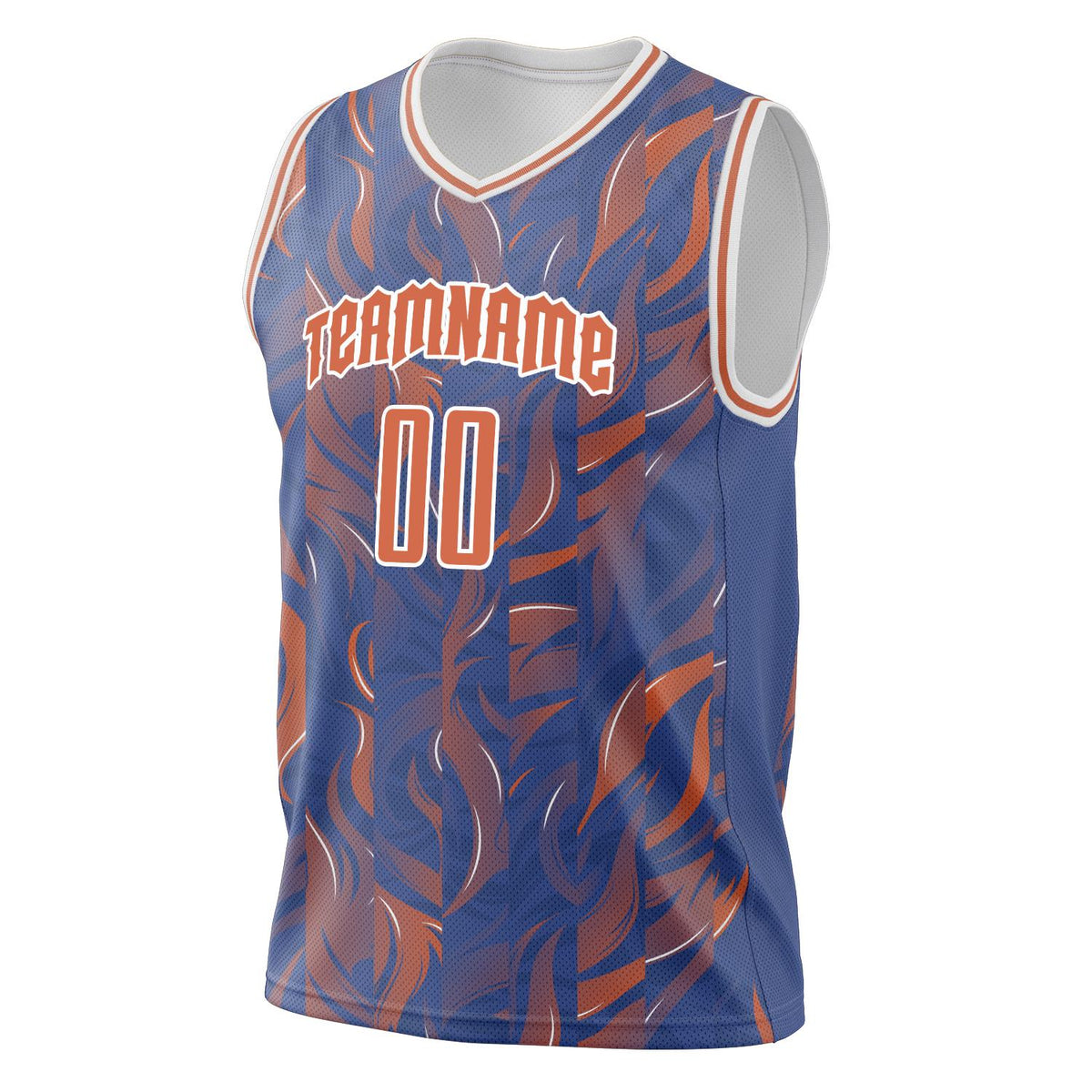 Custom Orange Royal Pattern Basketball Jersey