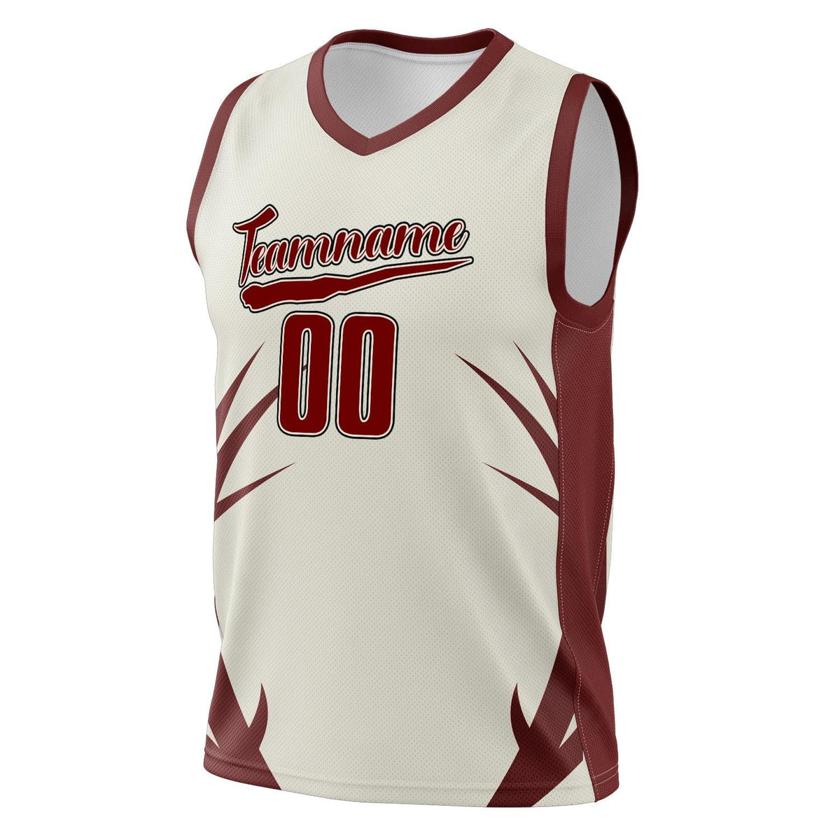 Custom Cream Maroon Pattern Basketball Jersey