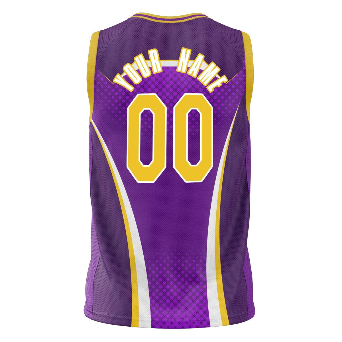 Custom Purple Gold Pattern Basketball Jersey