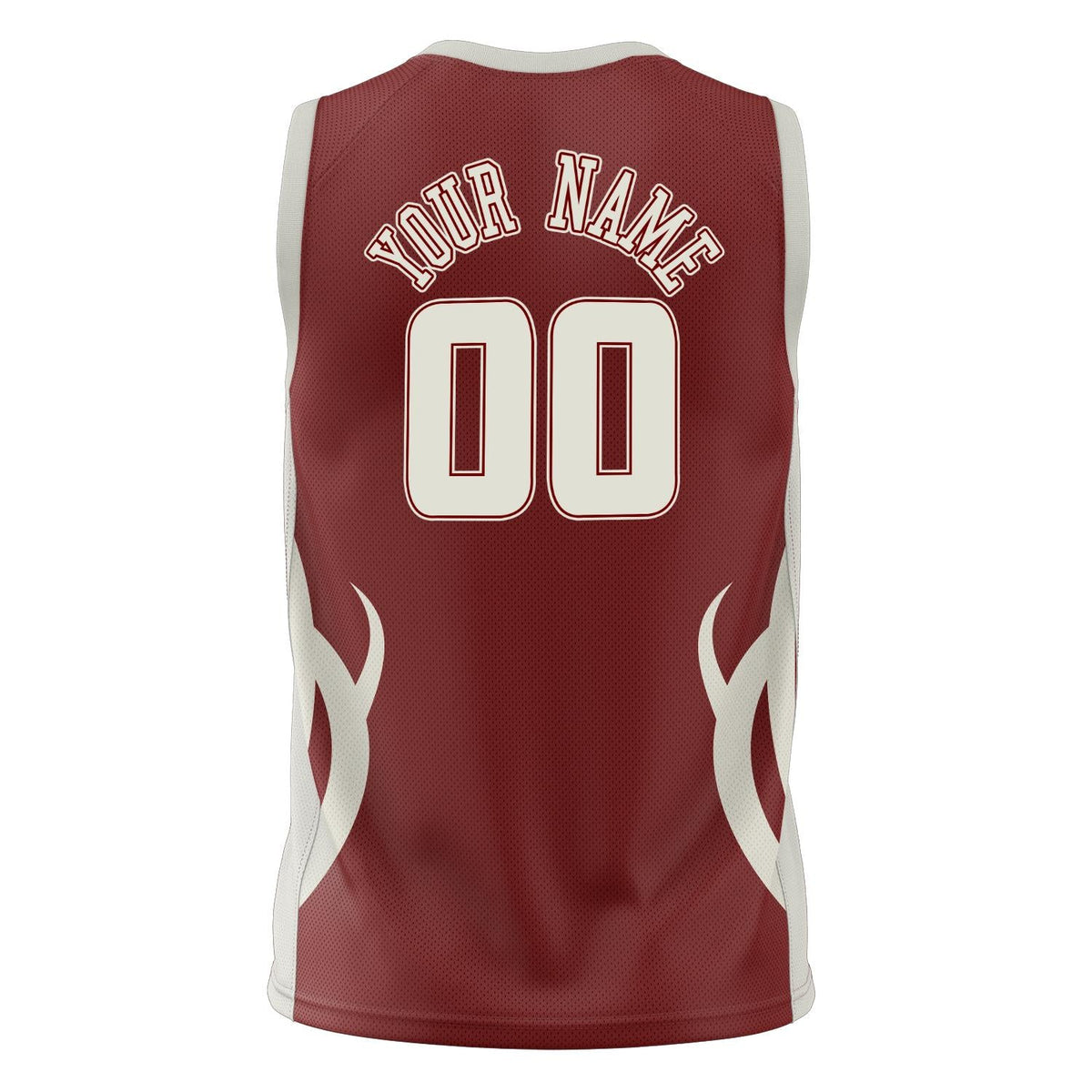 Custom Maroon Cream Pattern Basketball Jersey