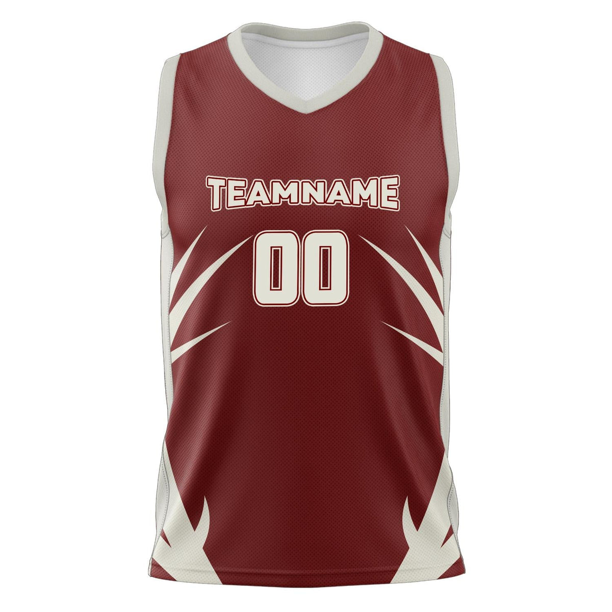 Custom Maroon Cream Pattern Basketball Jersey