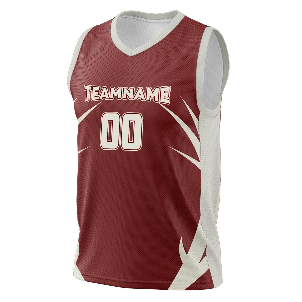 Custom Maroon Cream Pattern Basketball Jersey