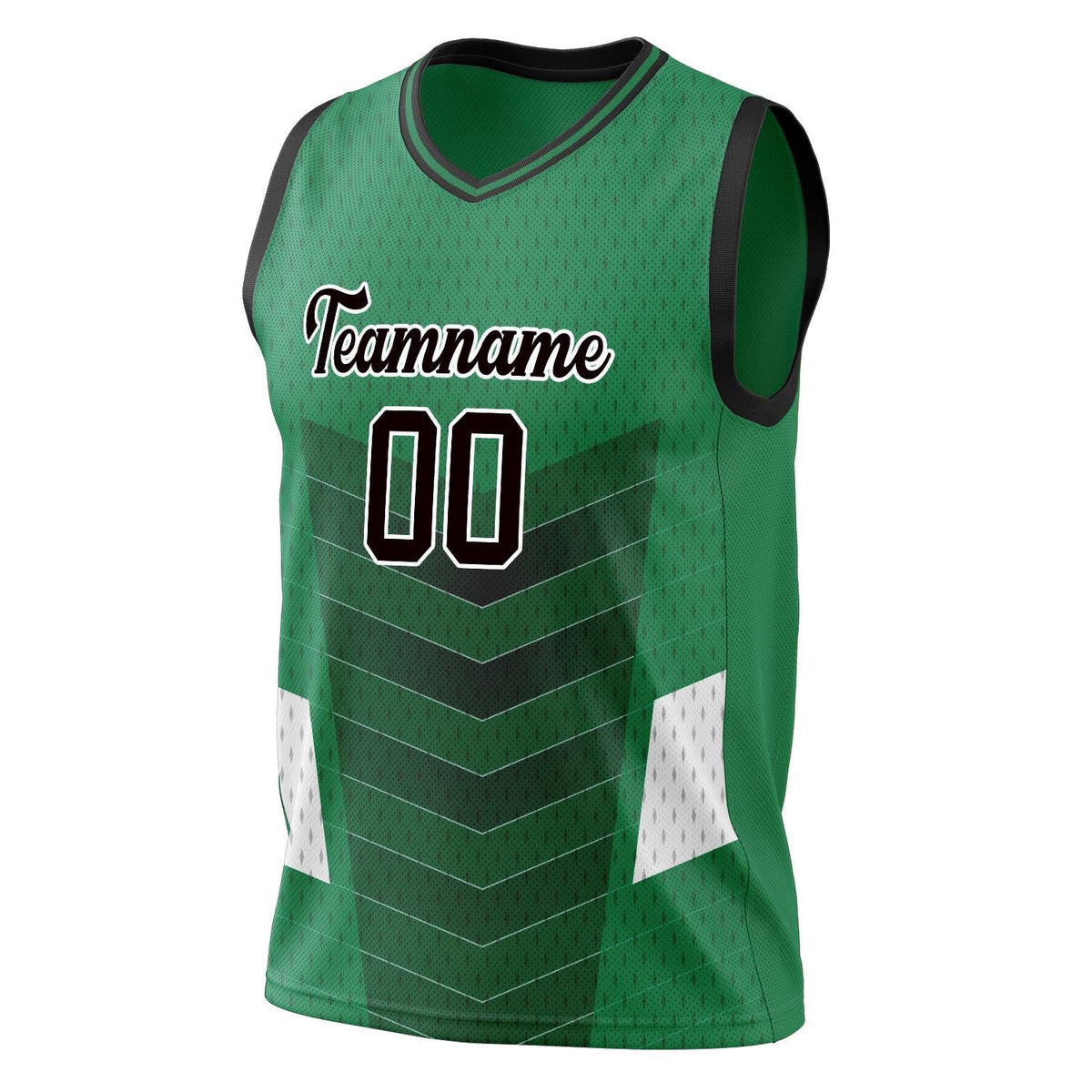 Custom Kelly Green Black Pattern Basketball Jersey