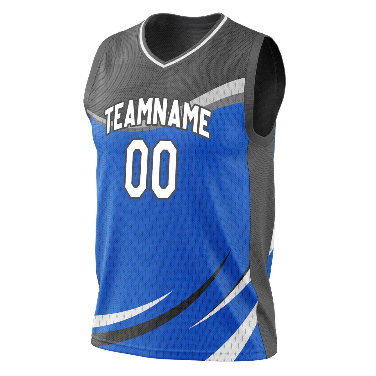 Custom Blue Black Pattern Basketball Jersey