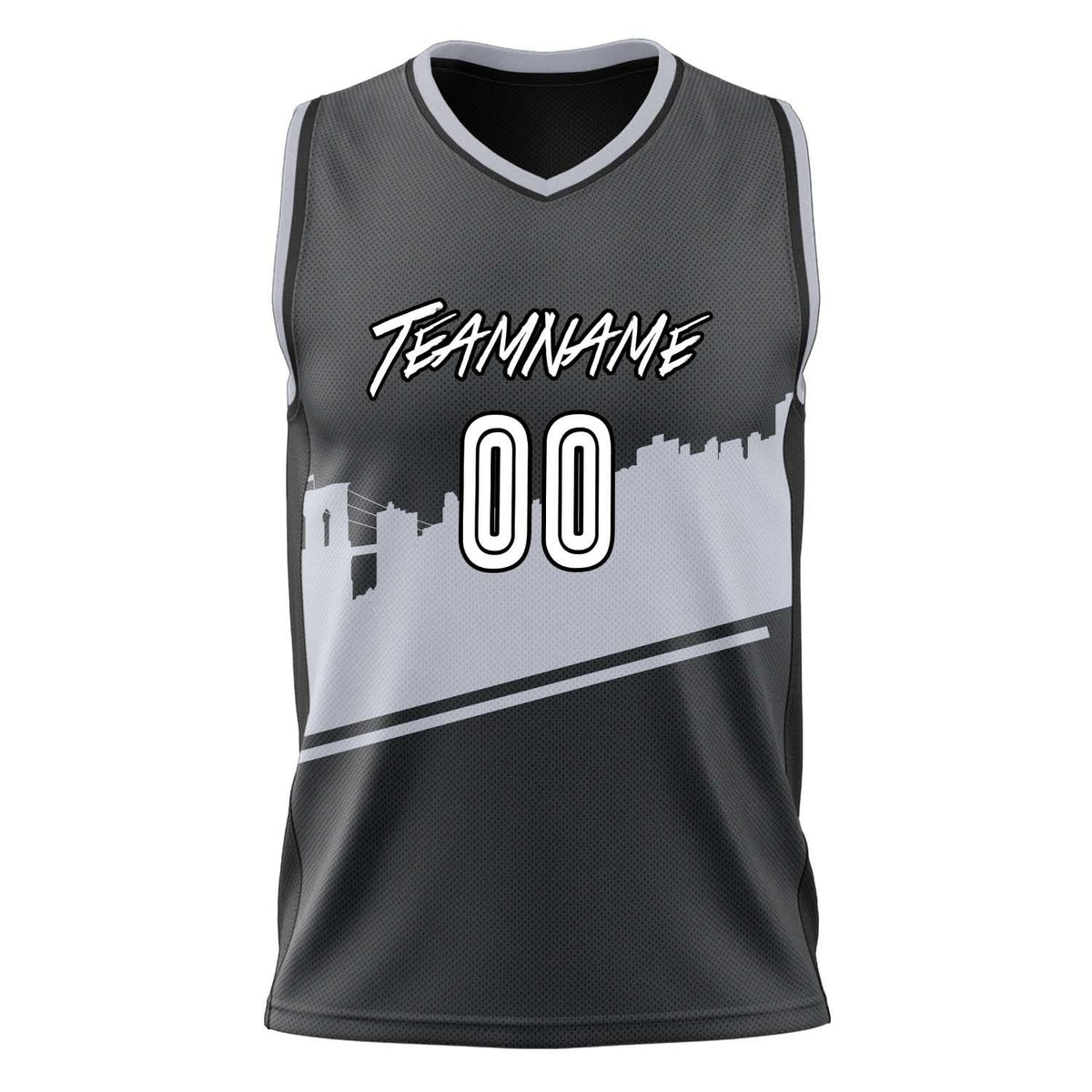 Custom Black Gray Pattern Basketball Jersey