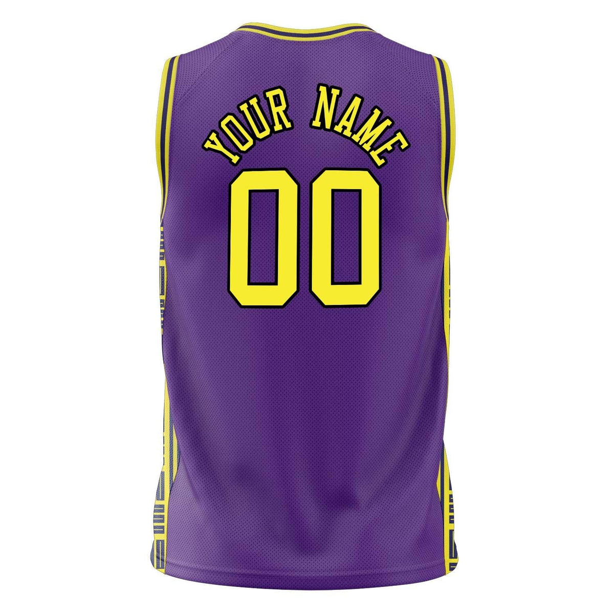 Custom Purple Neon Yellow Pattern Basketball Jersey