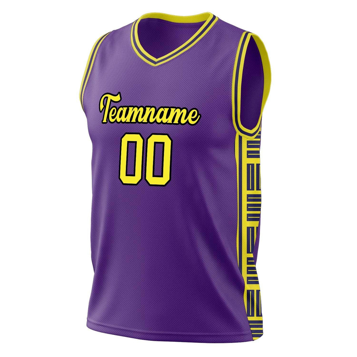 Custom Purple Neon Yellow Pattern Basketball Jersey