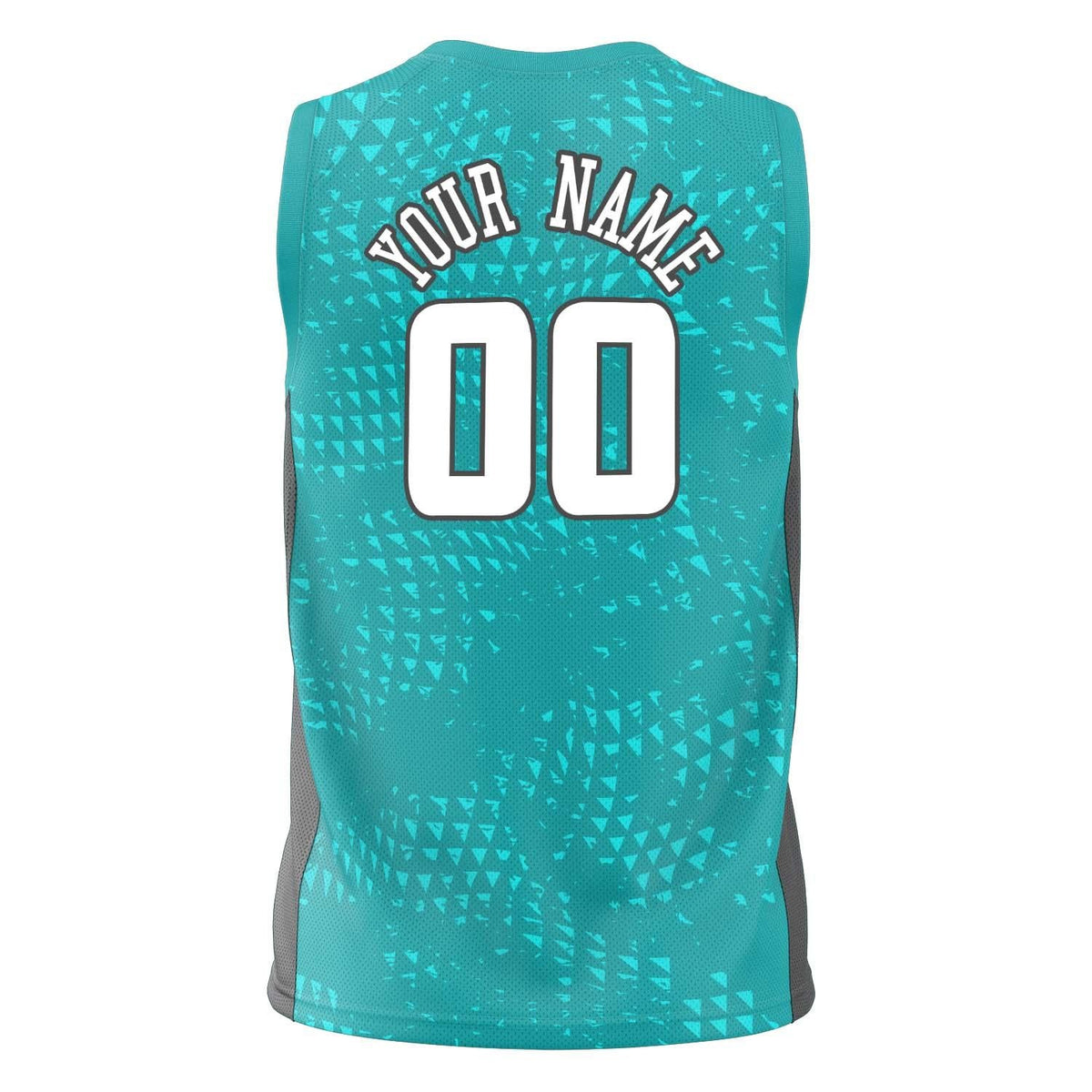 Custom Teal Gray Pattern Basketball Jersey