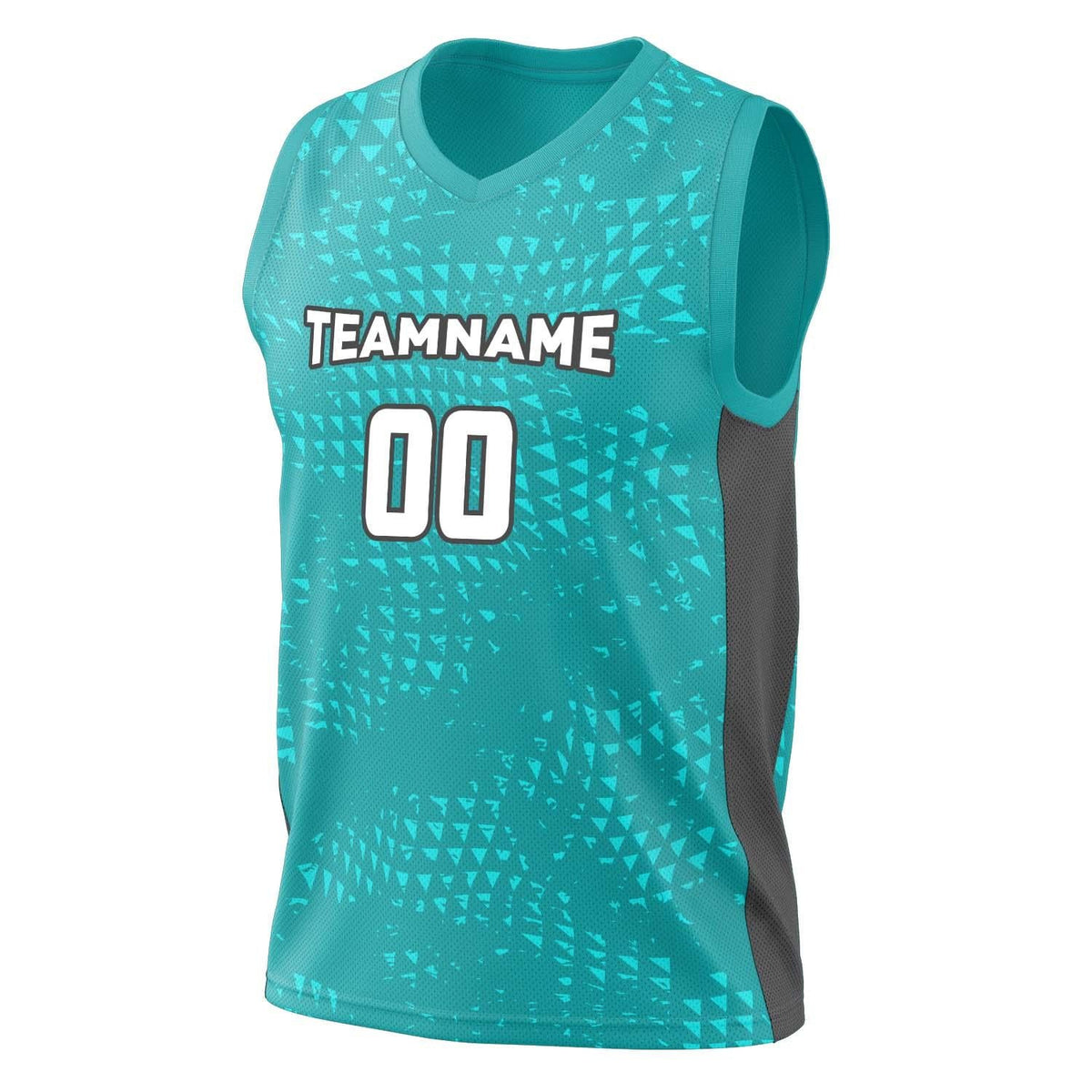 Custom Teal Gray Pattern Basketball Jersey