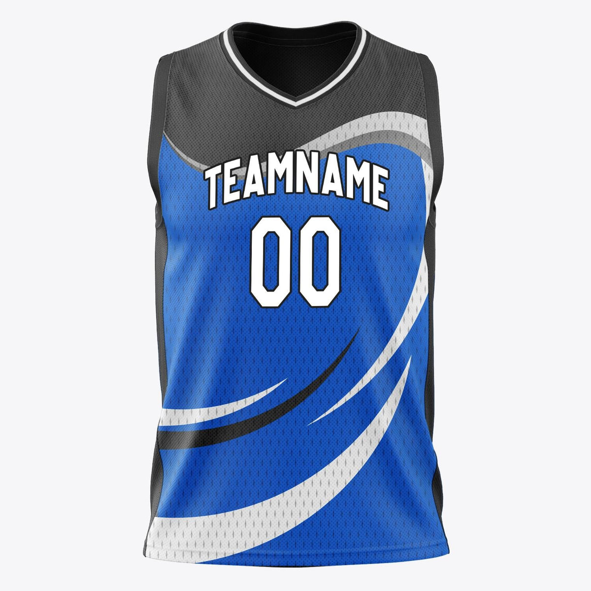 Custom Blue Black Pattern Basketball Jersey