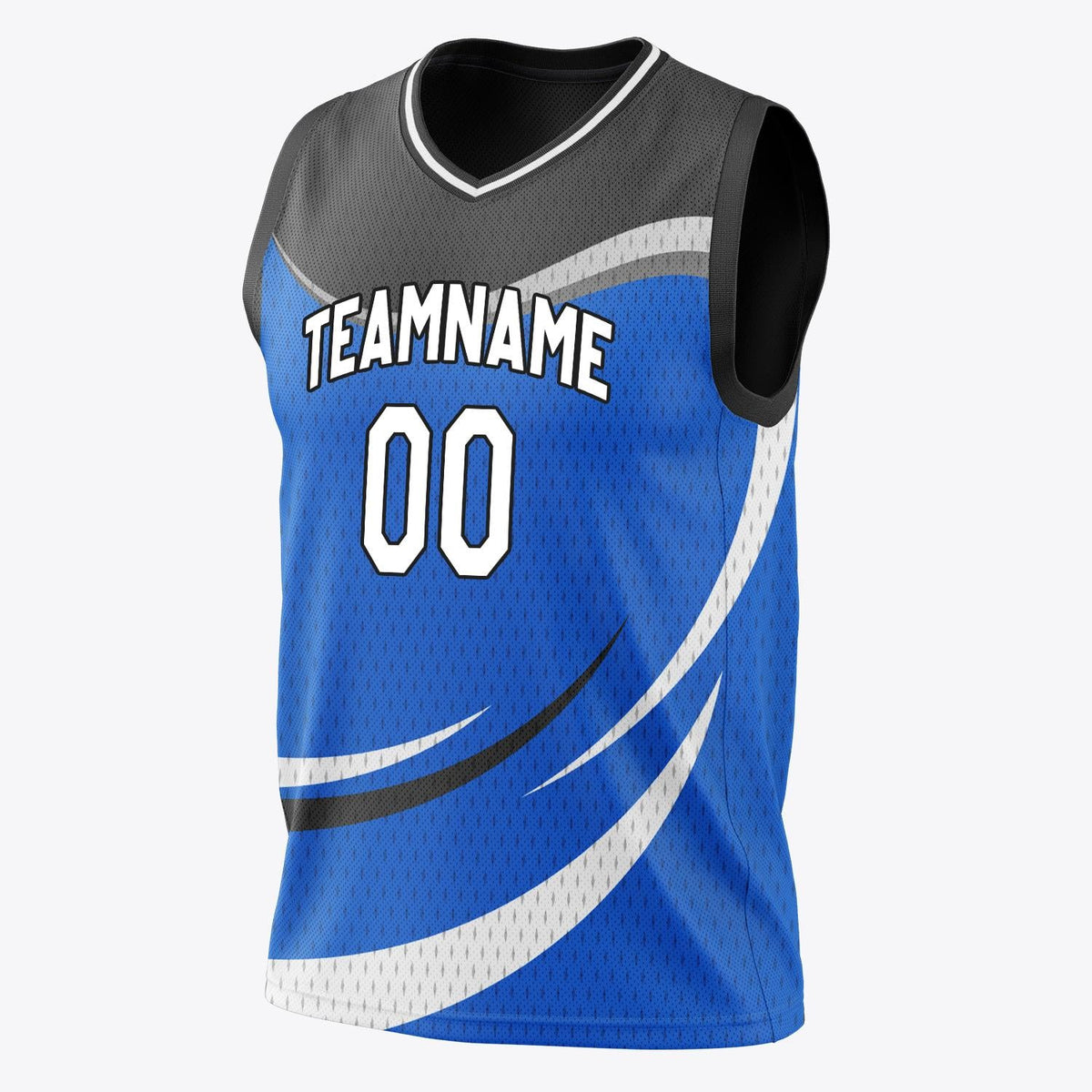 Custom Blue Black Pattern Basketball Jersey