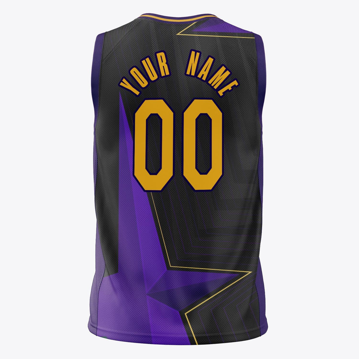 Custom Black Purple Pattern Basketball Jersey