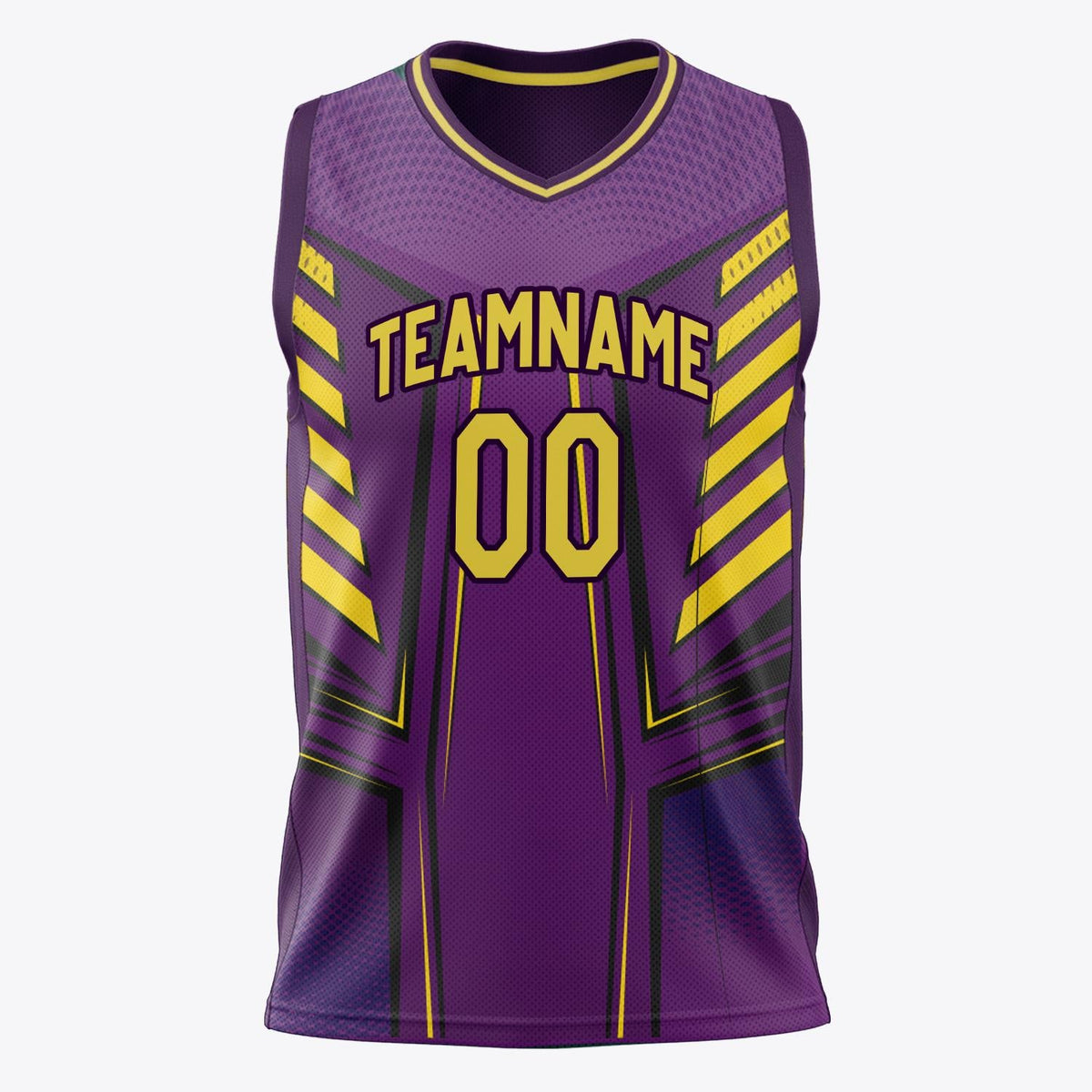 Custom Purple Gold Pattern Basketball Jersey