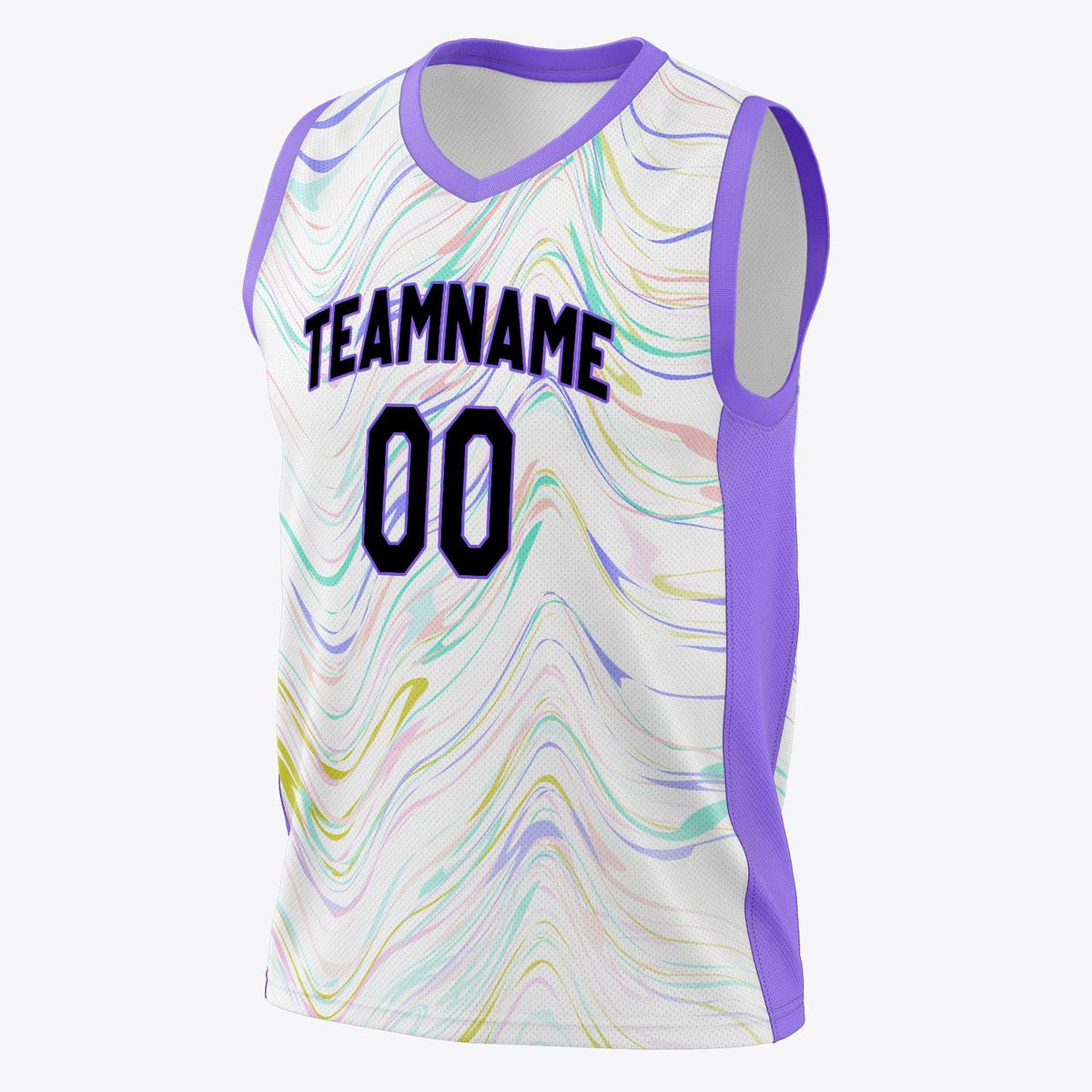 Custom White Purple Pattern Basketball Jersey