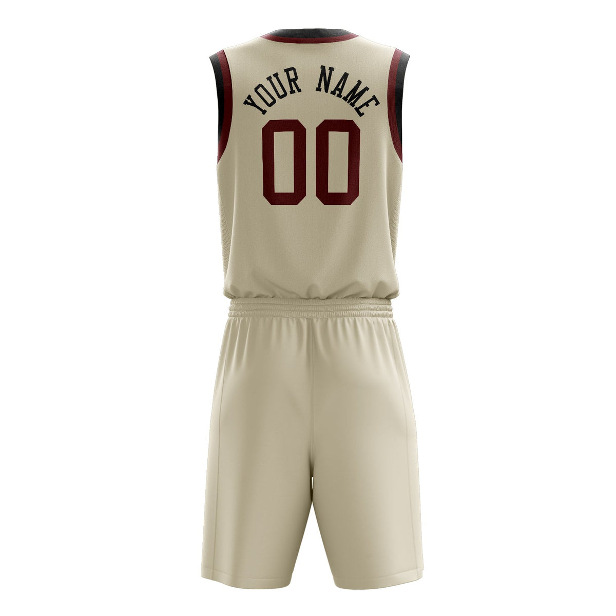 Custom Cream Crimson Solid Color Basketball Jersey