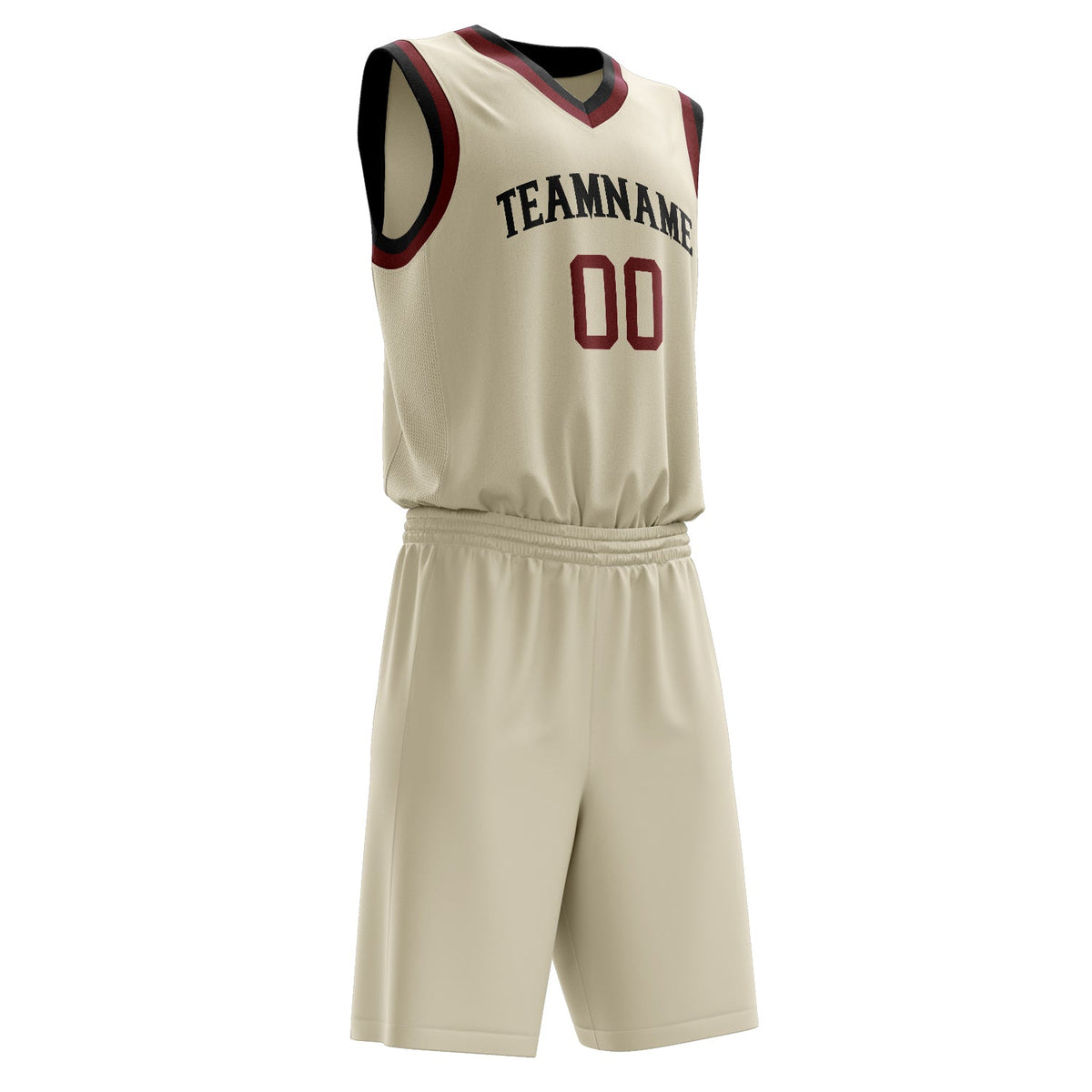 Custom Cream Crimson Solid Color Basketball Jersey