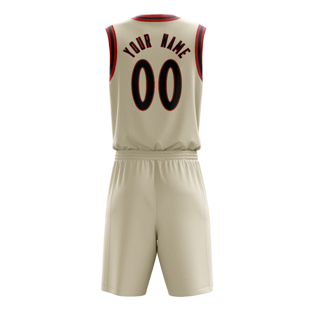 Custom Cream Black Solid Color Basketball Jersey