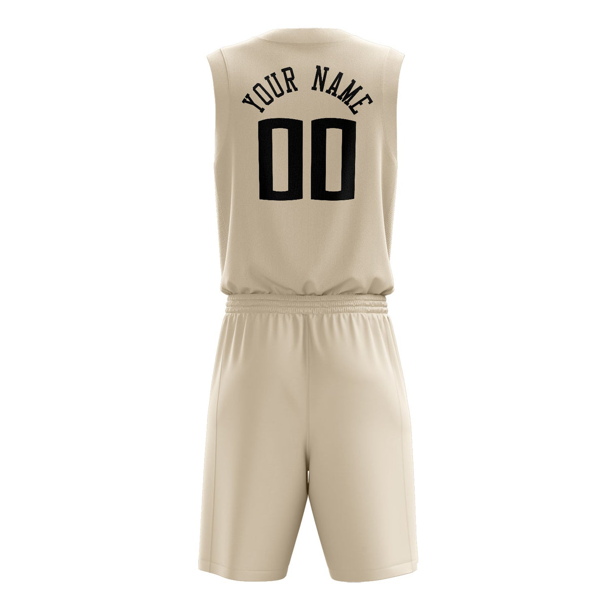 Custom Cream Black Solid Color Basketball Jersey