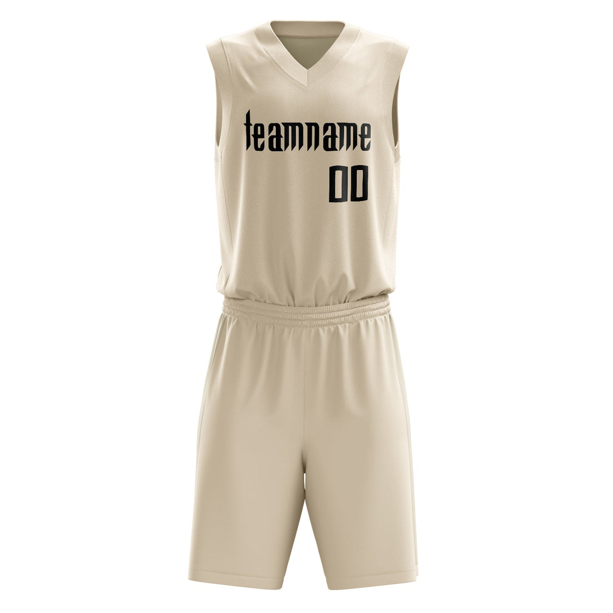 Custom Cream Black Solid Color Basketball Jersey