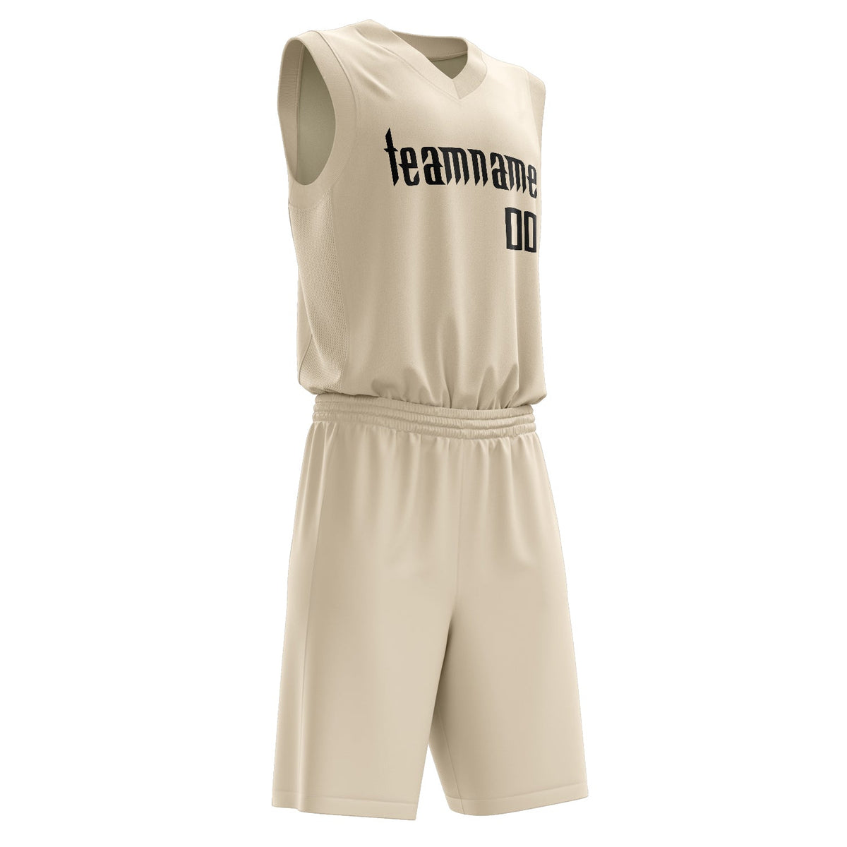 Custom Cream Black Solid Color Basketball Jersey