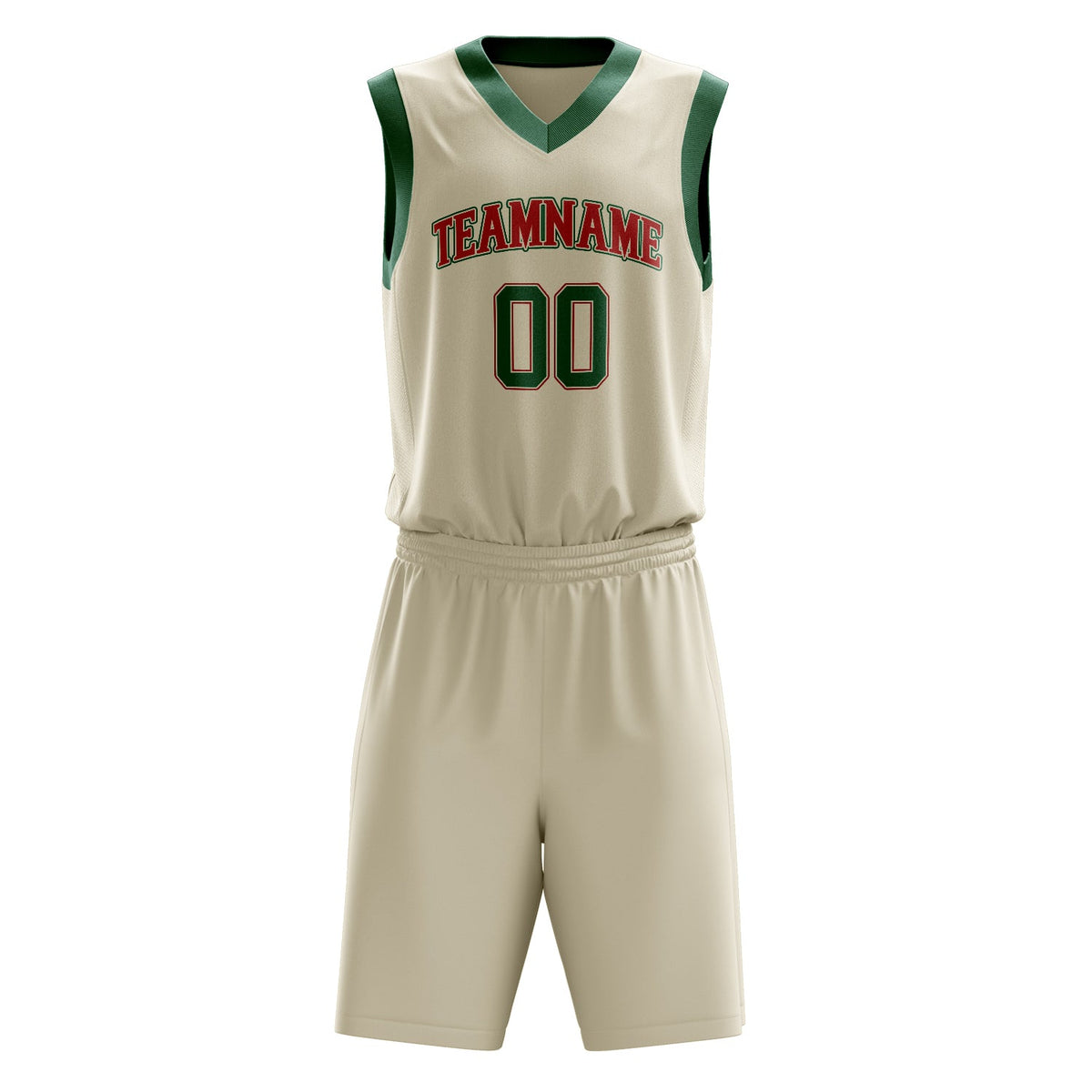 Custom Cream Kelly Green Solid Color Basketball Jersey