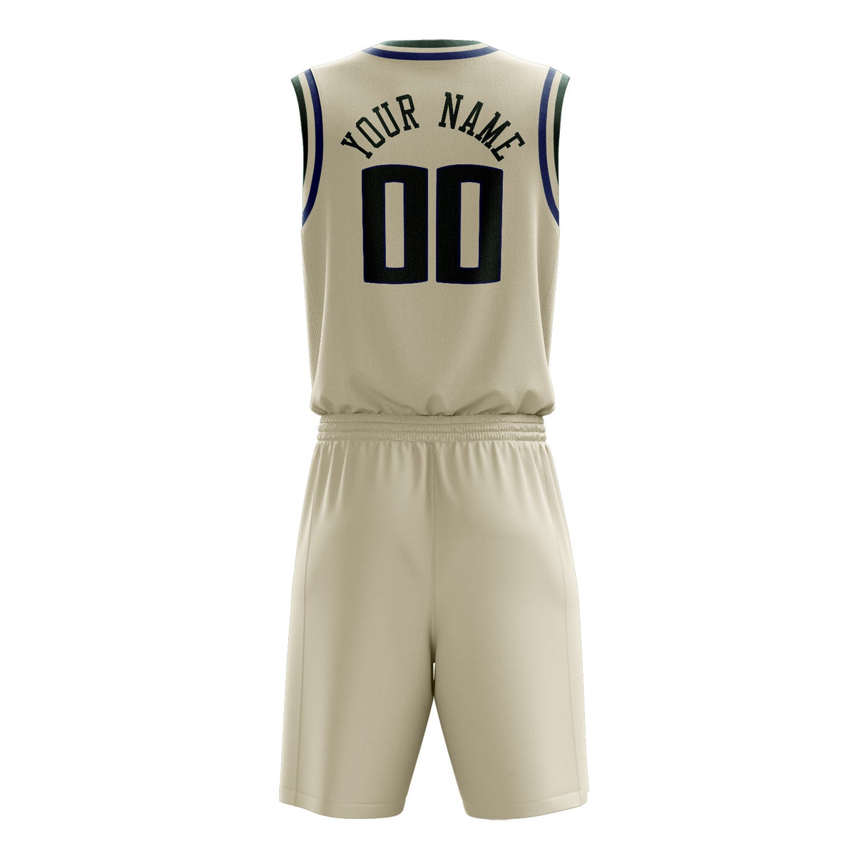 Custom Cream Kelly Green Solid Color Basketball Jersey