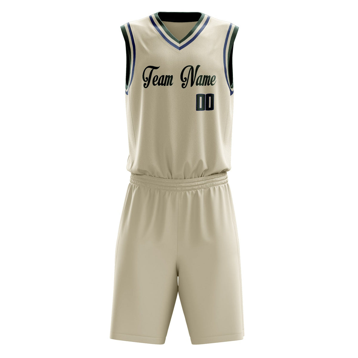 Custom Cream Kelly Green Solid Color Basketball Jersey